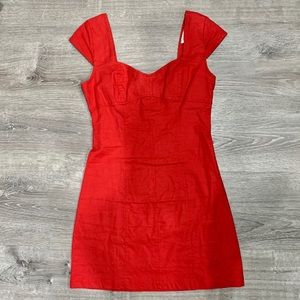 Red mini dress